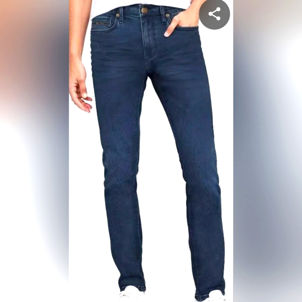 NWT Ethanol Brand Men's Blue Slim Straight Jeans Size 34x32